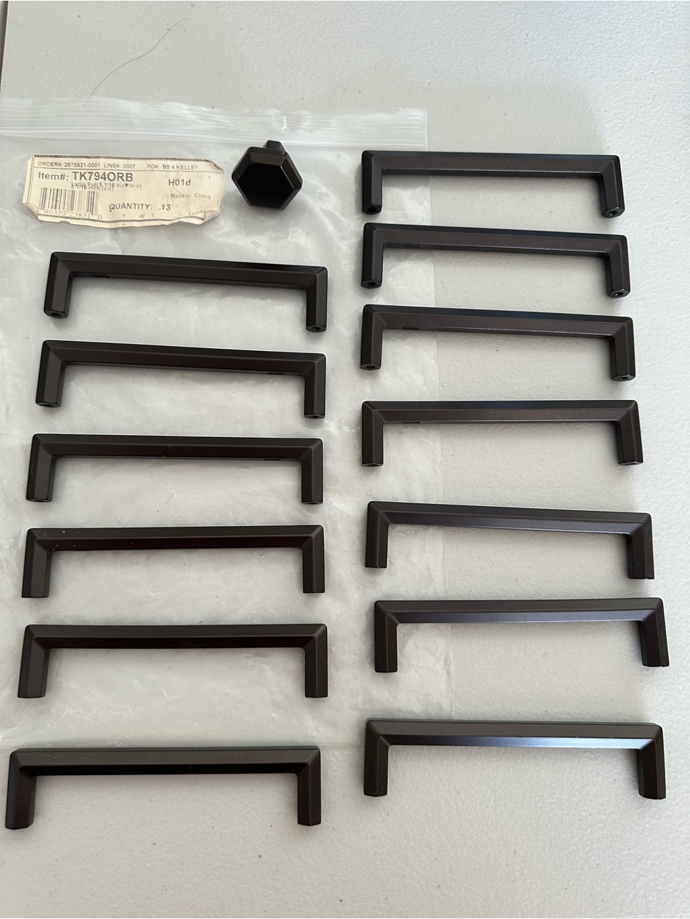 bronze Rectangular Pull Handle - 5 1/16 inch (TK7940RB) qty13